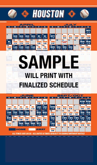 Real Estate Baseball Schedules